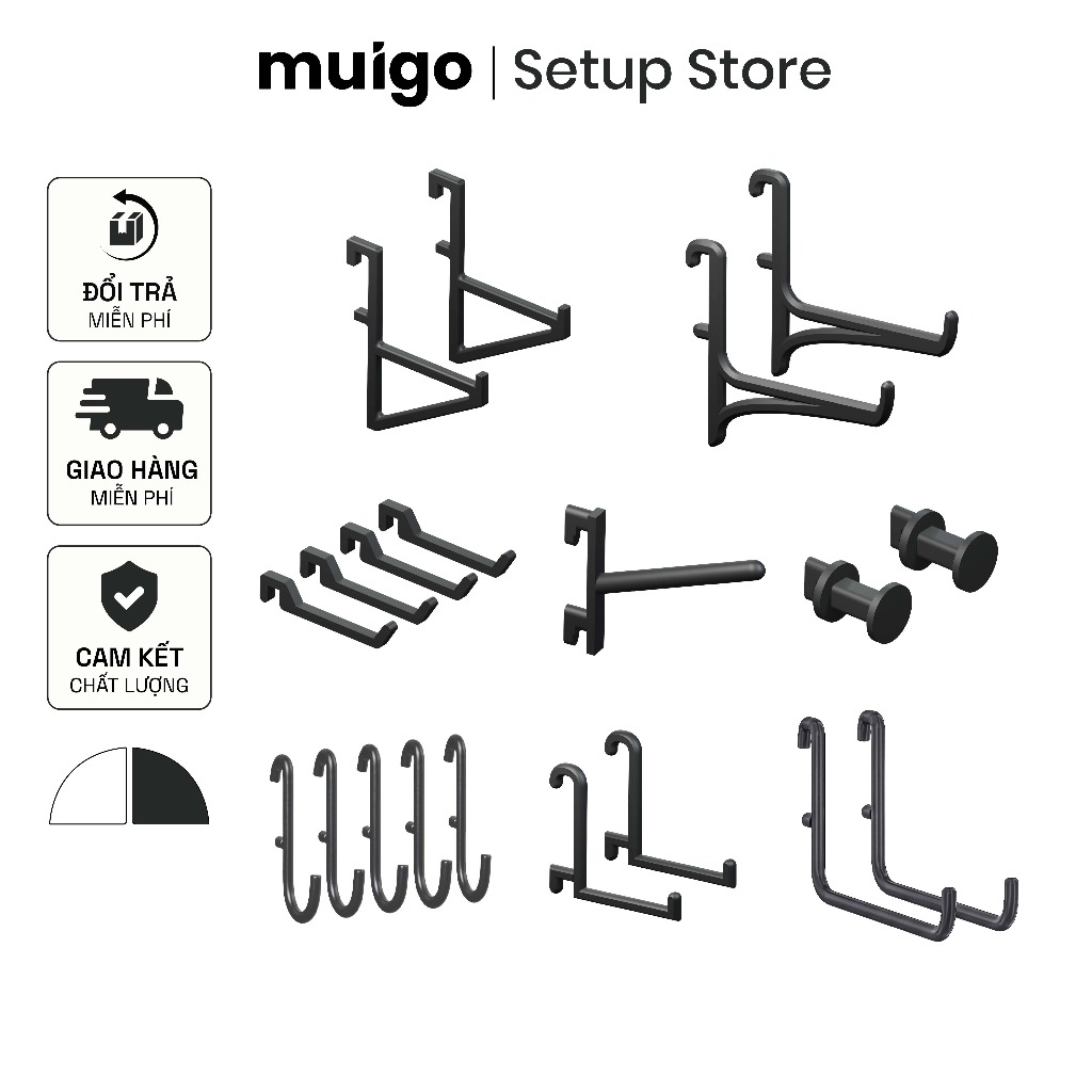 Phụ kiện Pegboard | Móc cho bảng Pegboard IKEA đa năng Lỗ dọc so le