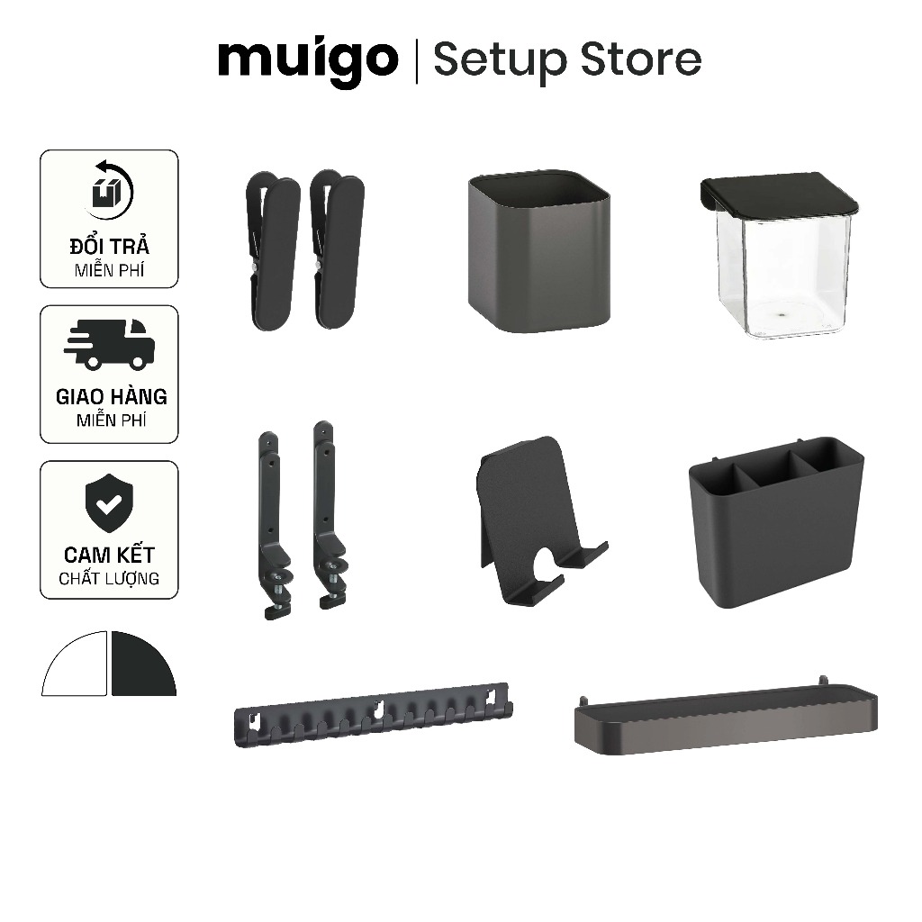 Phụ kiện Pegboard đa năng, khay, giá đỡ, hộp kéo cho bảng lỗ dọc, so le