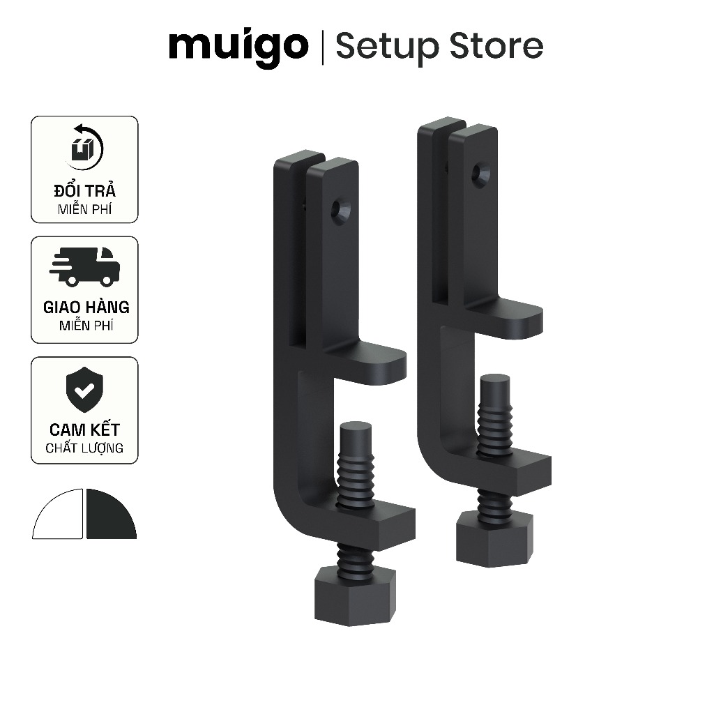Bộ 2 giá đỡ, kẹp bàn nhựa cho bảng Pegboard Lỗ Dọc | Phụ Kiện Pegboard Đa Năng