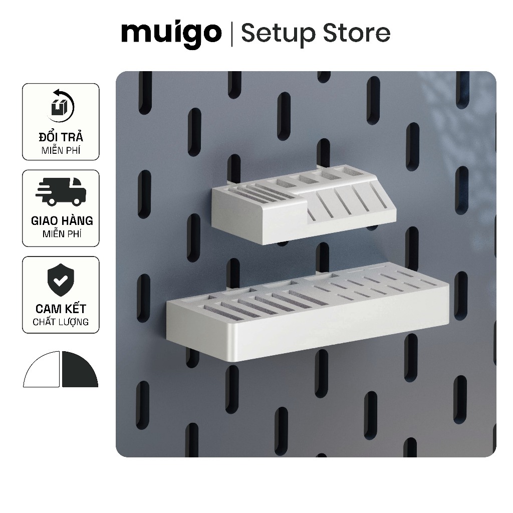 Giá có khe cắm USB & SD Card cho bảng Pegboard Lỗ Dọc | Phụ Kiện Pegboard Đa Năng
