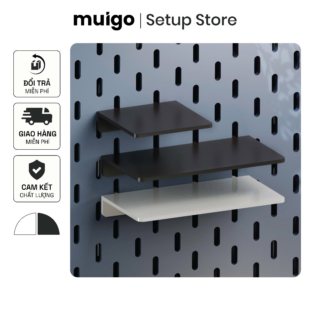 Kệ đỡ mô hình chịu tải cho bảng Pegboard Lỗ Dọc | Phụ Kiện Pegboard Đa Năng