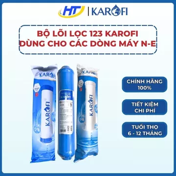 Combo lõi lọc thô 1,2,3 Karofi (Lõi 2 OCB GAC) lọc sạch cặn bẩn, khử mùi Clo, hàng chính hãng 100%