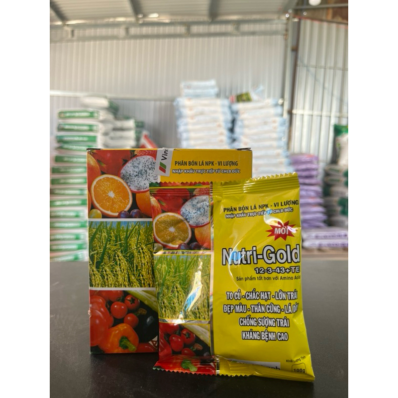 Phân bón lá Nutri gold 12-3-43 VinhThanh (Hũ 500gr)-KNO3 To củ Chắc hạt Lớn trái