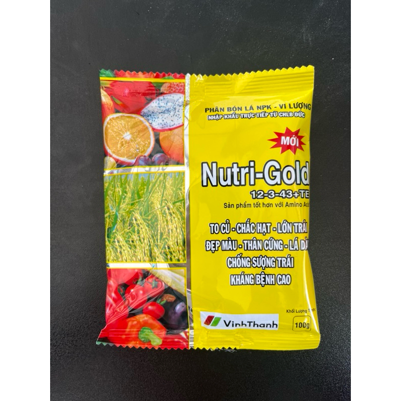 Phân bón lá Nutri gold 12-3-43 VinhThanh (Hũ 500gr)-KNO3 To củ Chắc hạt Lớn trái
