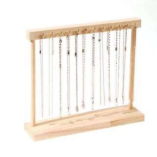 Giá Đỡ Trưng Bày Trang Sức dây chuyền 12 Móc Bằng Gỗ Trơn Tháo Rời Được