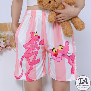 Size 38-85KG Quần Short lững Hoạt Hình Cartoon BÁO HỒNG - Quần đùi cotton mùa hè nam nữ Unisex hoạ tiết Cute TUEANHSTORE