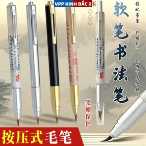 Combo 2 Bút Lông Dành Cho Người Tập Viết Tiếng Trung ,Thân Bút Nhỏ Gọn, Dùng Mực Ống Và Mực Bơm,50 Ống Mực Đi Kèm.