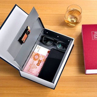 Két Sắt Mini Hình Quyển Sách - Hộp Tiết Kiệm Tiền Có Khóa Mật Khẩu Hộp Đựng Tiền Và Đồ Giá Trị