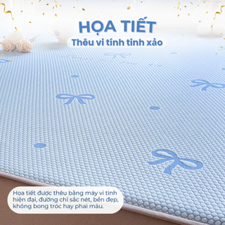 Chiếu điều hòa băng lạnh bọc chun họa tiết M2T BEDDING mềm - mịn - mát, không mùi, không mủn, không bụi - Kèm 2 vỏ gối