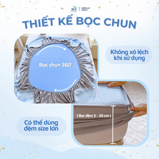 Chiếu điều hòa băng lạnh bọc chun họa tiết M2T BEDDING mềm - mịn - mát, không mùi, không mủn, không bụi - Kèm 2 vỏ gối