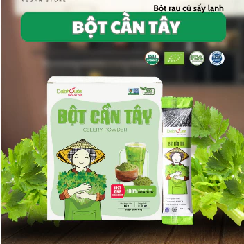 Bột Cần Tây DALAHOUSE, hữu cơ, sấy lạnh, nguyên chất, bổ sung rau xanh, tiện lợi, hộp 60g