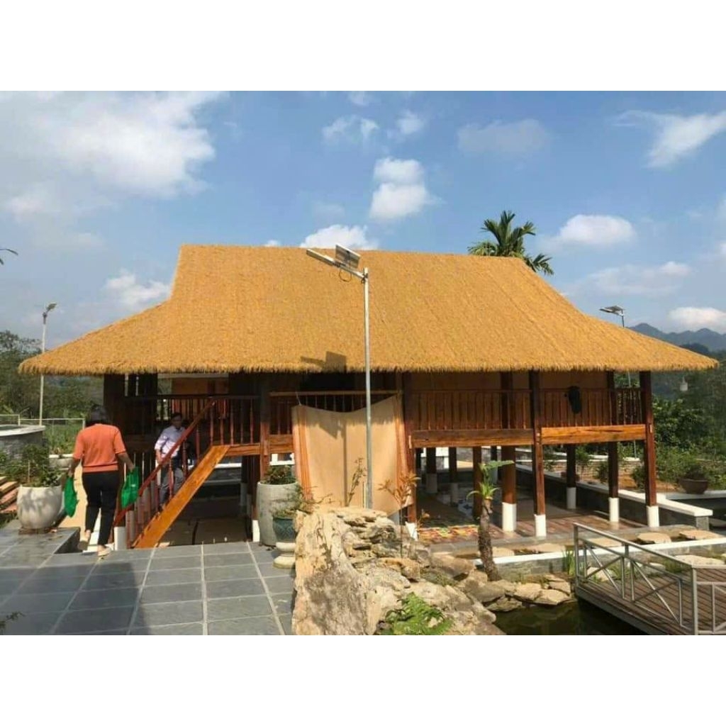 Combo 12m2(1m x 12m)  rơm nhân tạo lợp mái chồi, resort, lều trại trang trí sân vườn