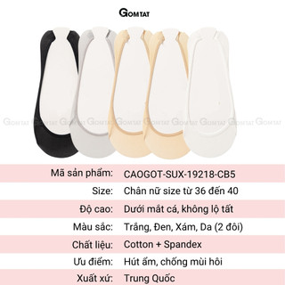 [MUA 4 TẶNG 1] Combo  đôi tất đi giày cao gót nữ GOMTAT, chất liệu cotton thoáng khí - CAOGOT-SUX-19218-CB5