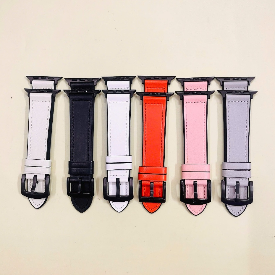 Dây da mix cao su cực đẹp dành cho awatch cao cấp đủ size 38 40 41 42 44 45mm