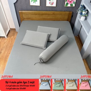 Bộ 4 món drap giường 2 mặt có khoá kéo thun lạnh Ý JAFUMA  1mx2m 1m2x2m 1m4x2m 1m6x2m 1m8x2