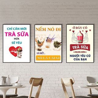 Tranh Canvas Treo Tường Chủ Đề Trà Sữa BH86 - Tranh Decor Tranh Trí Quán Trà Sữa, Quán Nước, Đồ Uống Cao Cấp