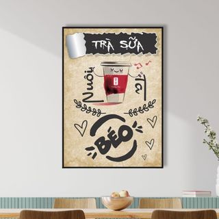 Tranh Canvas Treo Tường Chủ Đề Trà Sữa BH86 - Tranh Decor Tranh Trí Quán Trà Sữa, Quán Nước, Đồ Uống Cao Cấp