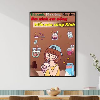 Tranh Canvas Treo Tường Chủ Đề Trà Sữa BH86 - Tranh Decor Tranh Trí Quán Trà Sữa, Quán Nước, Đồ Uống Cao Cấp