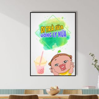 Tranh Canvas Treo Tường Chủ Đề Trà Sữa BH86 - Tranh Decor Tranh Trí Quán Trà Sữa, Quán Nước, Đồ Uống Cao Cấp