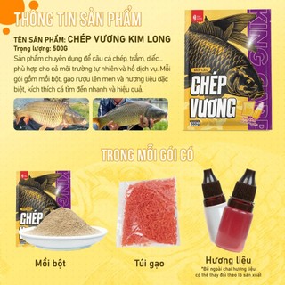 Mồi Câu Kim Long Chép Vương 500g Mồi Câu Đài Chuyên Chép Kèm Gạo Rượu Và Hương Liệu