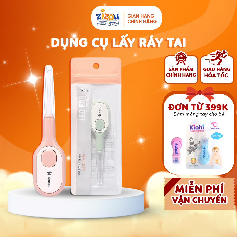 Dụng Cụ Lấy Ráy Tai Cho Bé Có Đèn LED Trikeel – Nhựa ABS Cao Cấp An Toàn – ZIZOU Z35