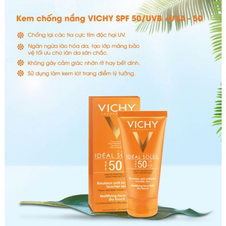 Kem Chống Nắng VICHY SPF 50 UVA +UVB Vichy Capital Soleil Mattifying Dry Touch Face Fluid - Bebeau