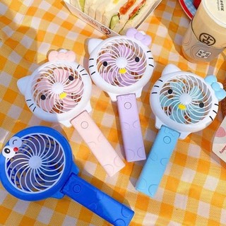 Quạt Mini Hình Đôremon,Kitty Dễ Thương Cầm Tay – Sạc USB, Có Dây Đeo, Cho Bé Từ 3 Tuổi