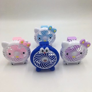 Quạt Mini Hình Đôremon,Kitty Dễ Thương Cầm Tay – Sạc USB, Có Dây Đeo, Cho Bé Từ 3 Tuổi