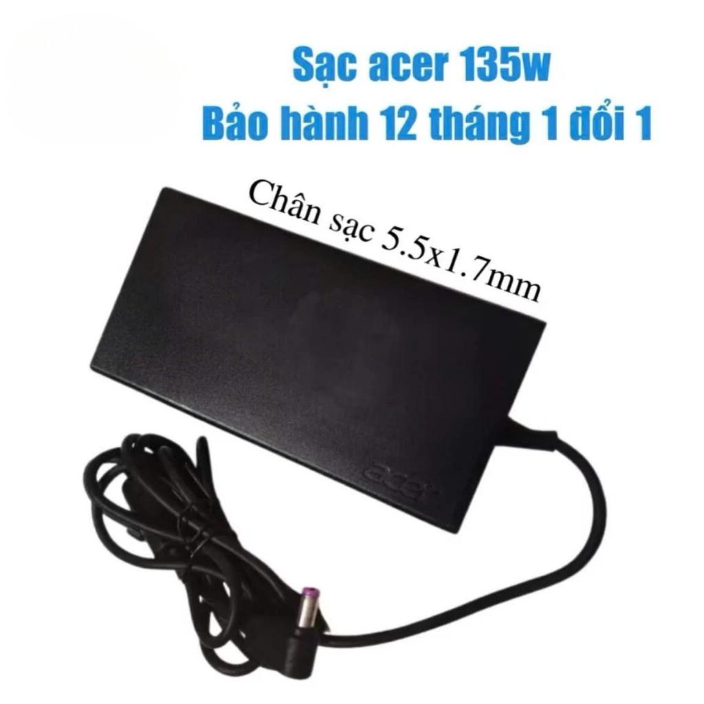 Sạc Laptop Acer Zin Cao Cấp (Chân 5.5*1.7 - Chân 3.0 *1.1), Công Suất 45w/ 65w/ 135w, Sạc Máy Tính Bảo Hành 12 Tháng