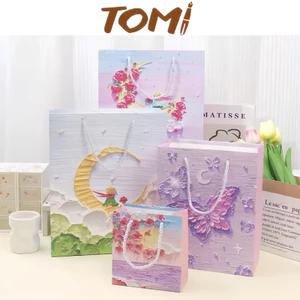 Túi Giấy Đựng Quà Tặng Quai Xách TOMI Hoạ Tiết Phong Cảnh Dễ Thương 250
