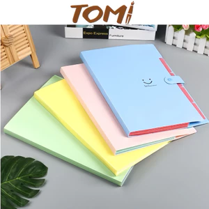 Túi Đựng Tài Liệu 5 Ngăn Size A4 Gài Nút Chất Liệu Nhựa Chống Thấm Nhiều Màu Sắc Chọn Lựa TOMI 141