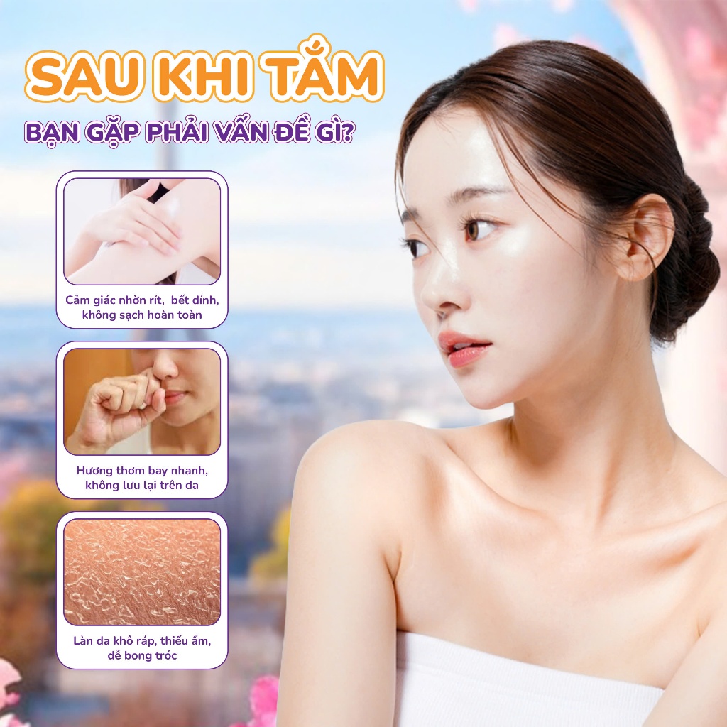 Sữa tắm Susoft không khô da, không nhờn sau khi tắm, hương nước hoa thơm lâu 800ml