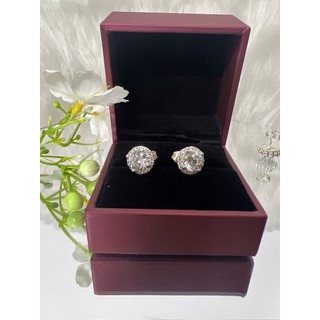 HOA TAI MẶT TRÒN ĐÍNH ĐÁ BẠCH KIM – ĐẸP MÊ NHƯ KIM CƯƠNG Chất liệu titan phủ bạch kim – không đen, không gỉ – đeo bao nă