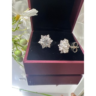 HOA TAI MẶT TRÒN ĐÍNH ĐÁ BẠCH KIM – ĐẸP MÊ NHƯ KIM CƯƠNG Chất liệu titan phủ bạch kim – không đen, không gỉ – đeo bao nă
