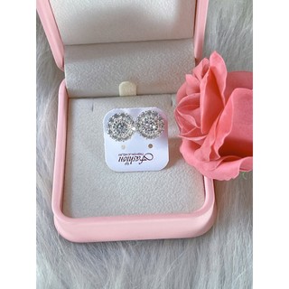 HOA TAI MẶT TRÒN ĐÍNH ĐÁ BẠCH KIM – ĐẸP MÊ NHƯ KIM CƯƠNG Chất liệu titan phủ bạch kim – không đen, không gỉ – đeo bao nă
