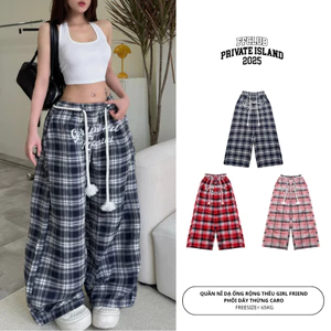 QUẦN NỈ DẠ ỐNG RỘNG THÊU GIRLFRIEND PHỐI DÂY THỪNG FFCLUB MIX