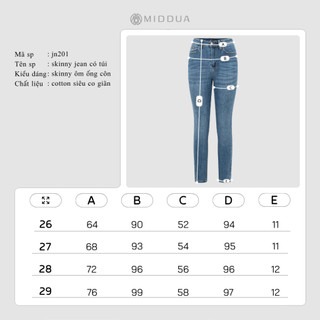 MIDDUA - JN201Skinny jean có túi