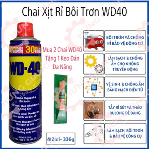 Chai Xịt Tẩy Rỉ Bôi Trơn WD-40 412ml Làm Sạch Tẩy Rỉ Sét Bôi Trơn Máy Móc