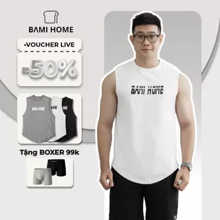 Áo tanktop nam BAMIHOME, áo thun ba lỗ nam chất vải co giãn, thoải mái tập gym ATT04