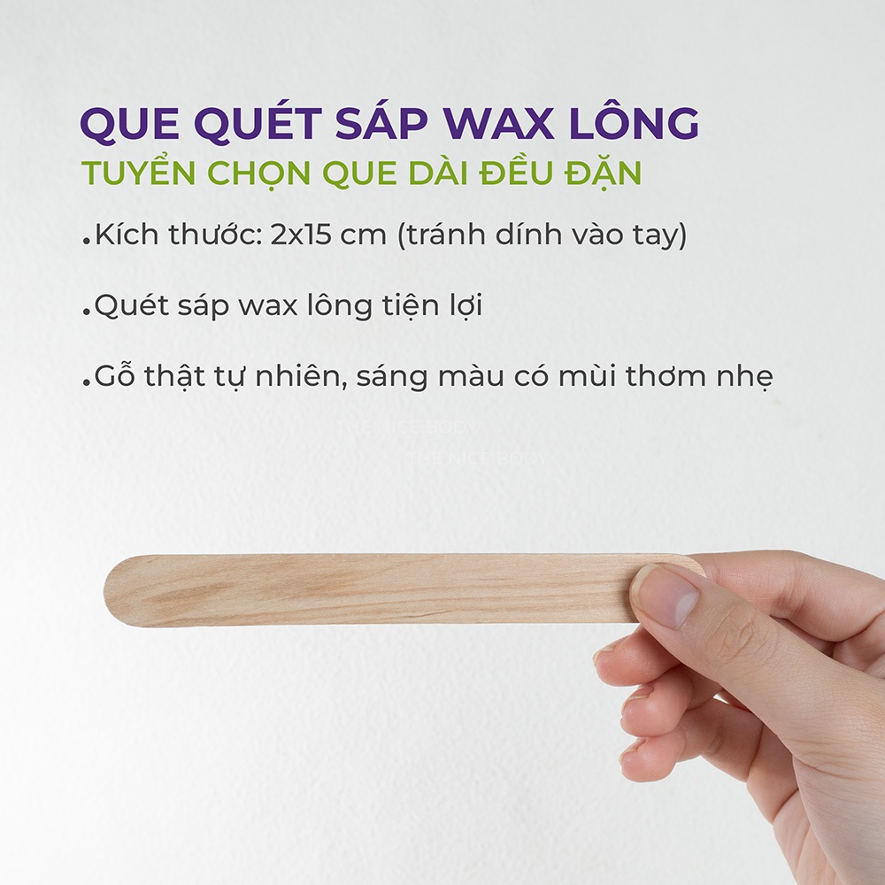 Que Gỗ Quét Sáp Wax Lông Jade&Leaf Cao Cấp, Phết Sáp Waxing Tiện Lợi, Chất Liệu Gỗ Tự Nhiên