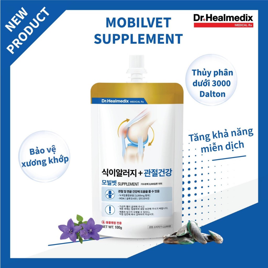 Gel dinh dưỡng tốt cho sức khỏe khớp dễ cho thú cưng sử dụng Mobilvet Supplement 100g
