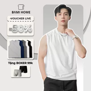 Áo tanktop nam BAMIHOME, áo ba lỗ chất vải thun mè, áo tập gym thoáng mát, thấm hút mô hôi tốt ATT06