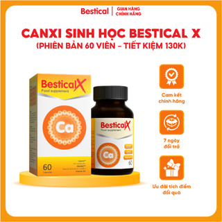 Canxi BesticalX Hộp 60 viên - Canxi sinh học dạng viên, hỗ trợ xương chắc khỏe