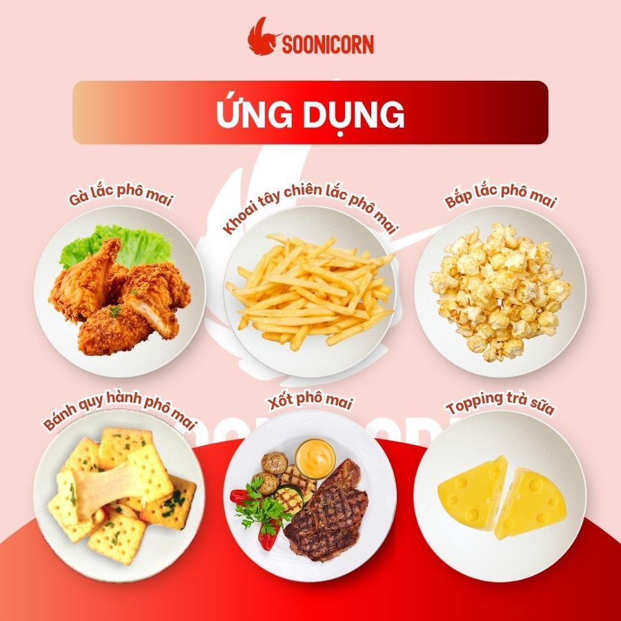 Combo Bột Phô Mai Tiết Kiệm – Dùng Lắc Khoai Tây, Gà Rán, Sốt Phô Mai Chấm Đồ Nướng – Soonicorn