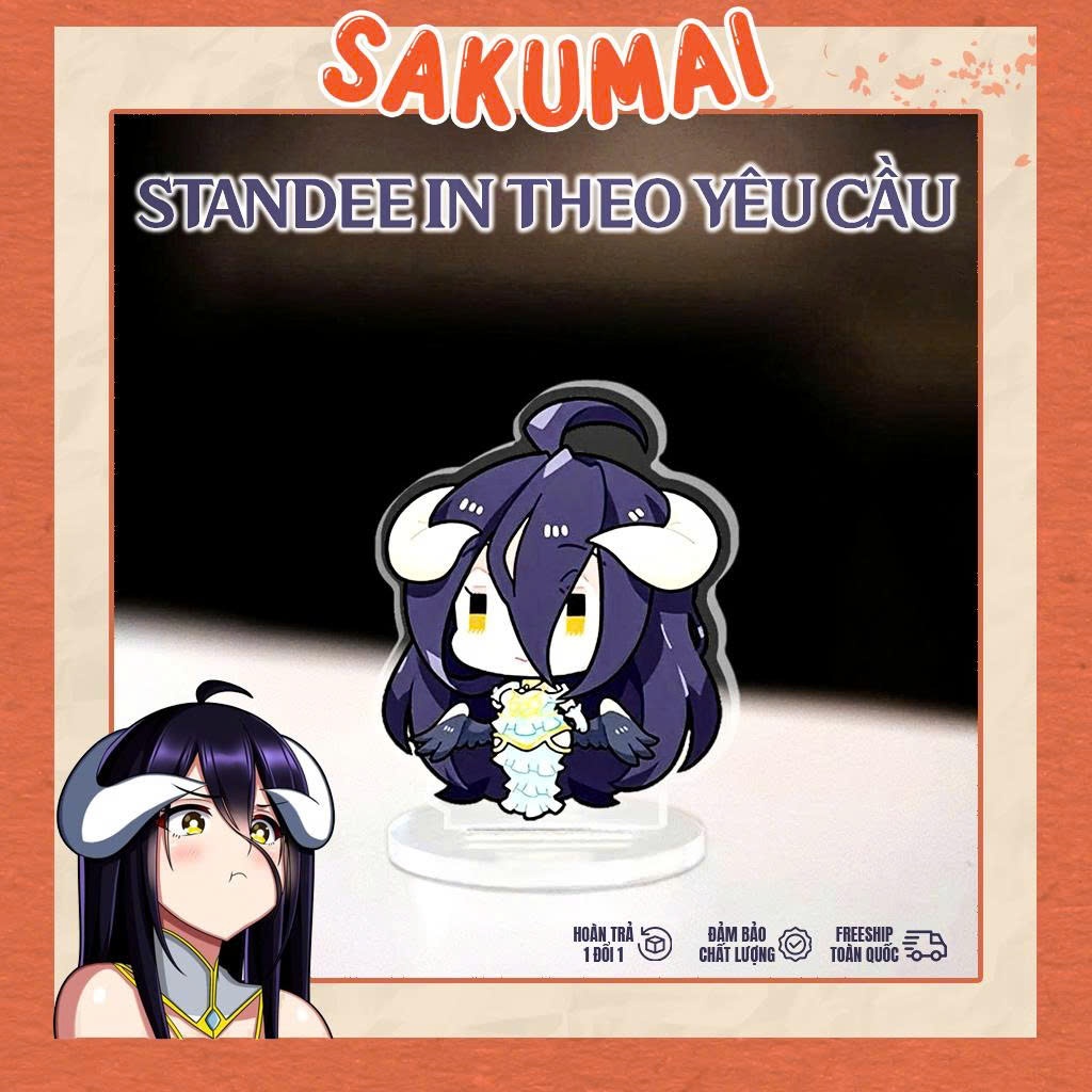 Standee, Mô Hình Mini Overlord Cao 5cm In UV Cắt Viền Ainz Ooal Gown Albedo Standee Chibi Anime Manga Cute - SakuMai