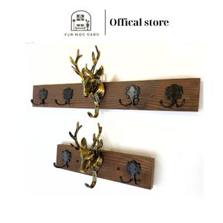 Móc treo gỗ kim loại đầu hươu gắn tường Oabu phong cách decor vintage cổ điển MT02