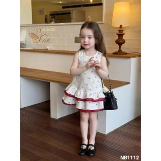 [B&G] Đầm váy NB sát nách cotton 2 tầng mùa hè mát mẻ cho bé gái từ 12-45kg(2-12 tuổi)