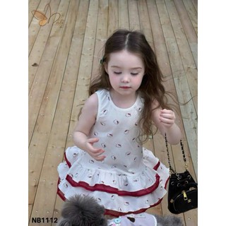 [B&G] Đầm váy NB sát nách cotton 2 tầng mùa hè mát mẻ cho bé gái từ 12-45kg(2-12 tuổi)