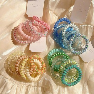Set 6 Dây Cột Tóc Lò Xo Nhựa Màu Ngẫu Nhiên
