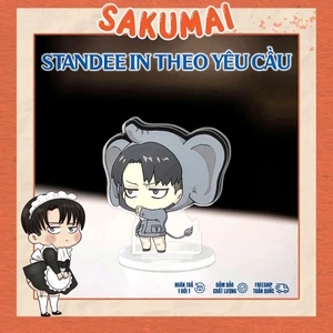 Standee Anime, Mô Hình Levi Cao 5cm In UV Cắt Viền Levi Mikasa Eren Reiner Dễ Thương Ngầu Trang Trí Bàn Học - SakuMai